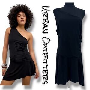 New With Tags Urban Outfitters UO Monica One Shoulder Romper Black Womens Size L